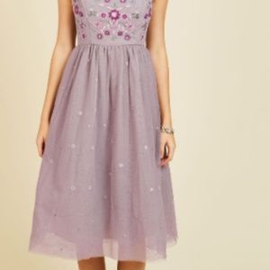 Modcloth Midi Floral Strapless dress